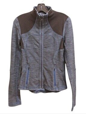 lululemon athletica Forme Heathered Blue and Black Full-Zip Jacket Size 6